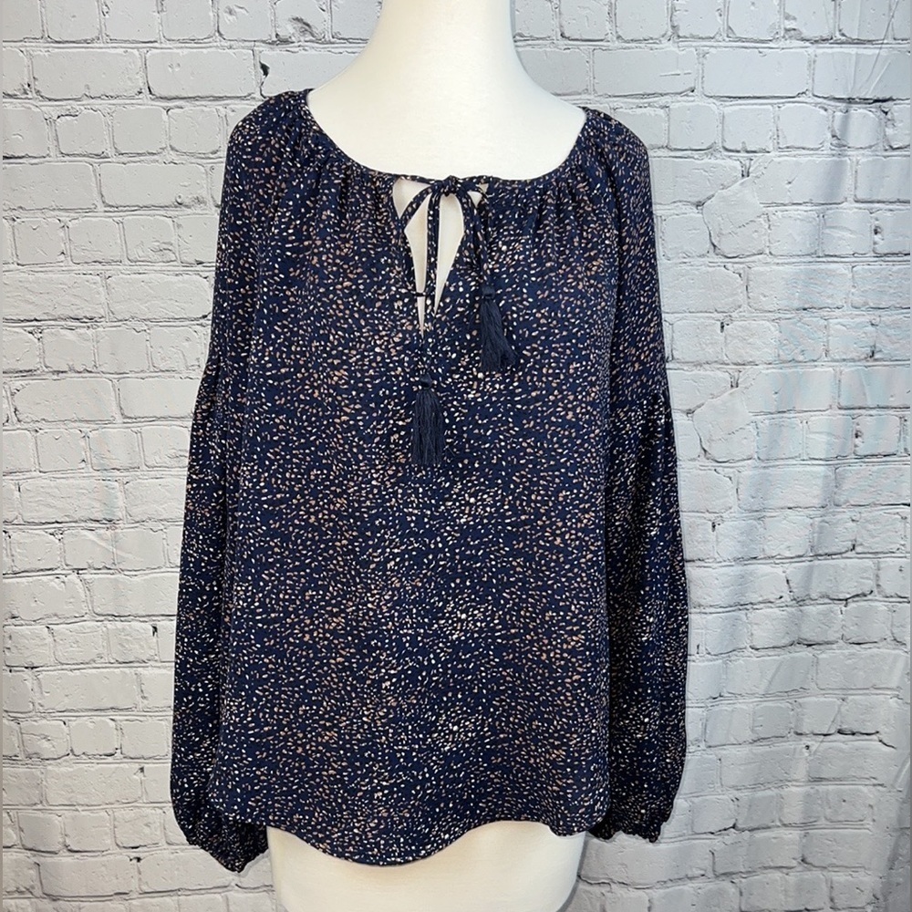 LOVESTITCH Poet’s Blouse Navy Blue Size M
